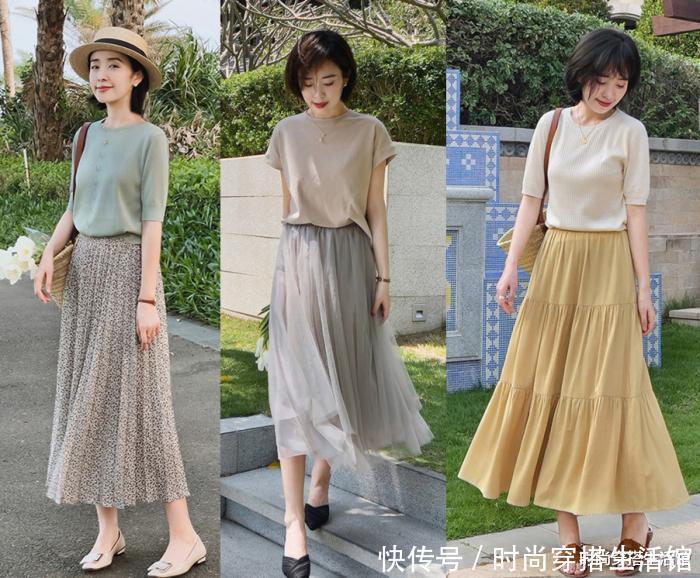 搭配|被这位博主惊艳了,这么穿“针织衫+半裙”,简简单单就很气质