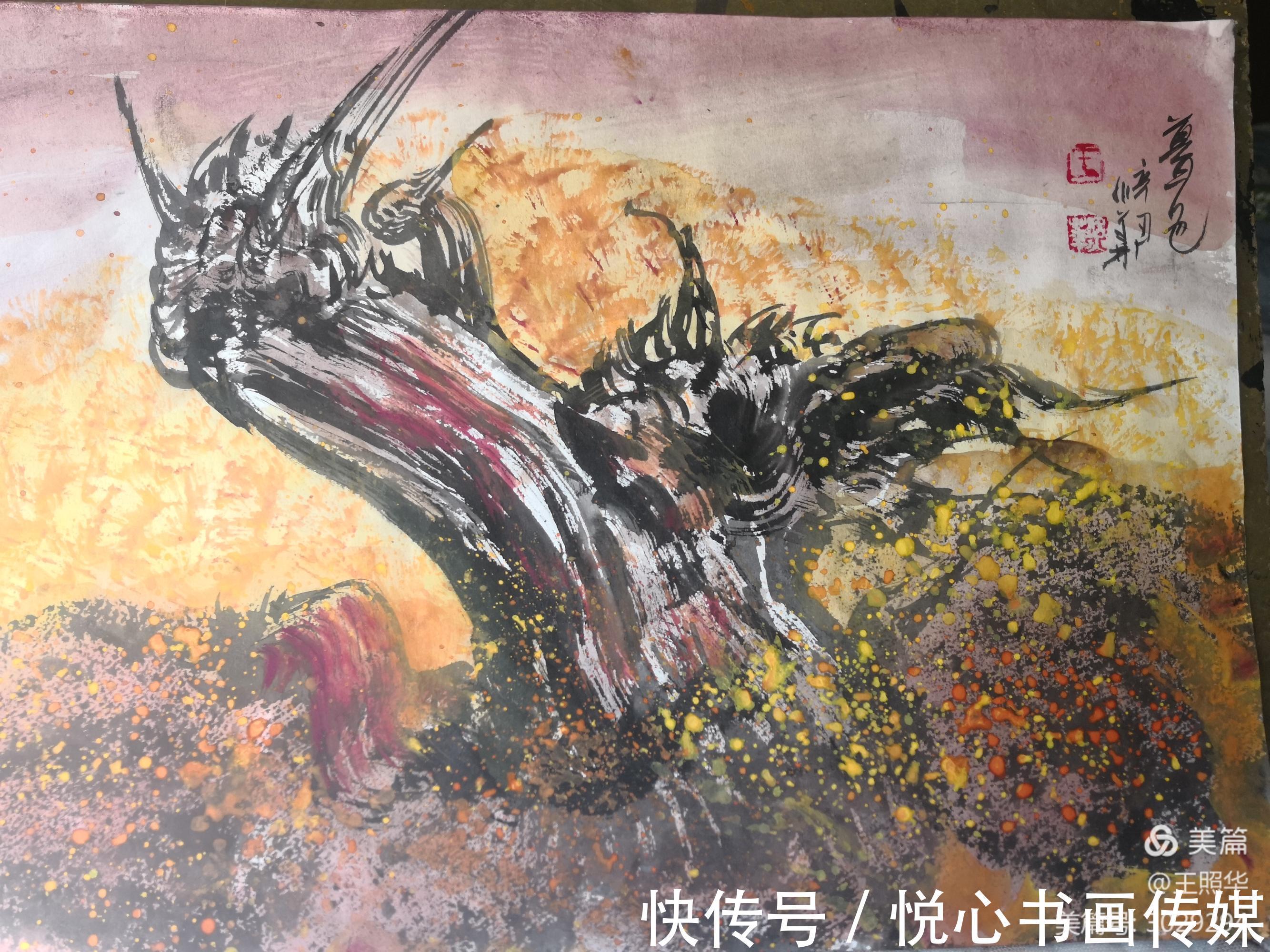 大漠英雄!中国鹰王、胡杨大师王照华虎年迎春新作《大漠英雄》