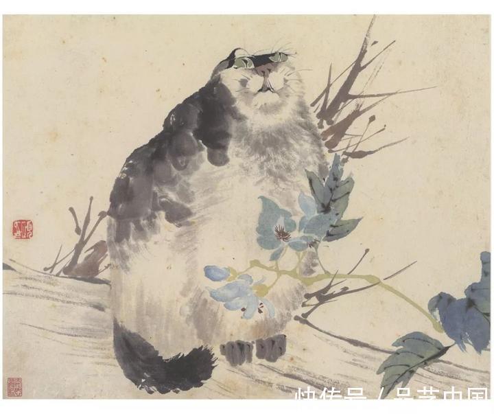 吴昌硕@任伯年的小品,色感十足