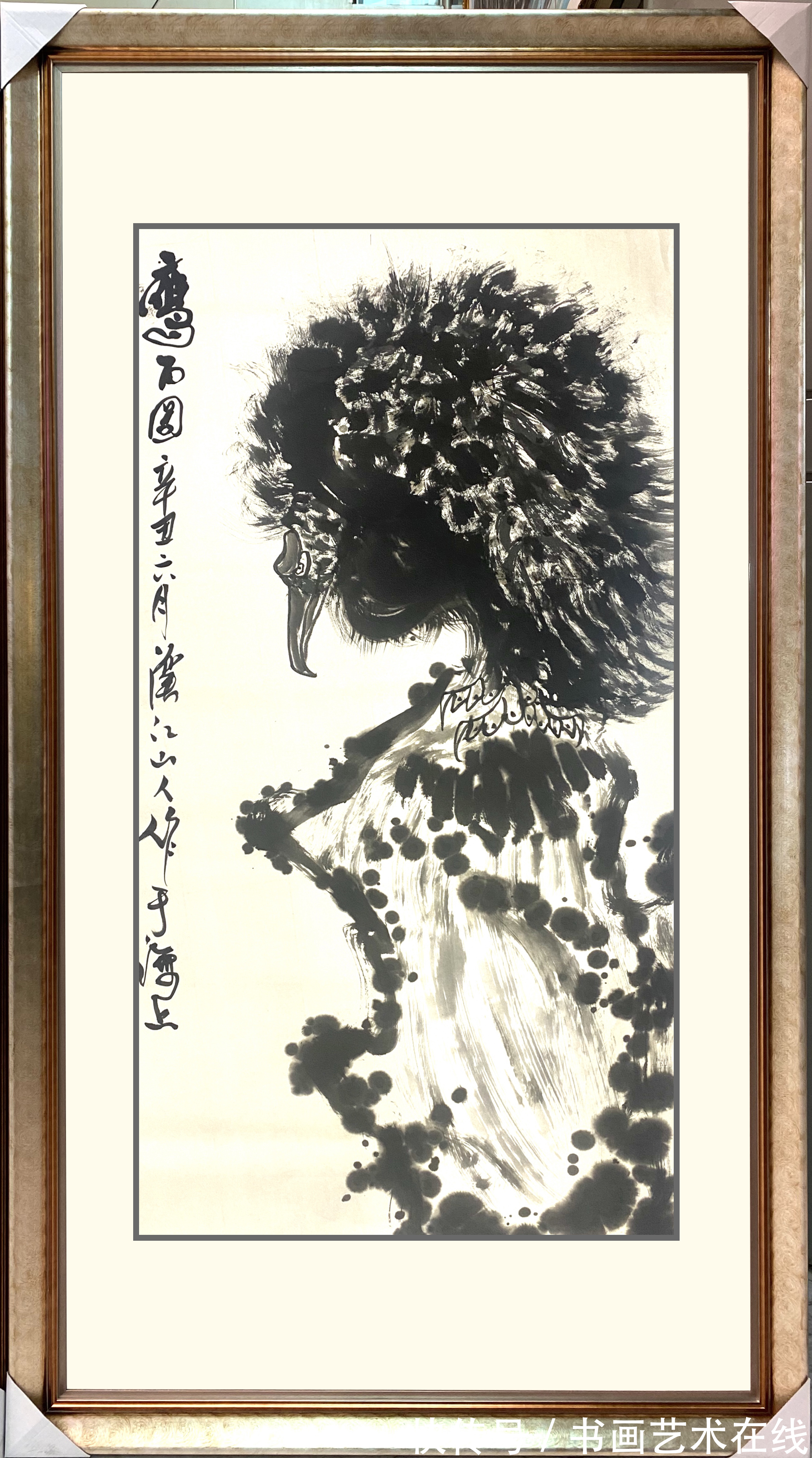 鹰石图!朱祖国为何能在当代画鹰千万家中独领风骚