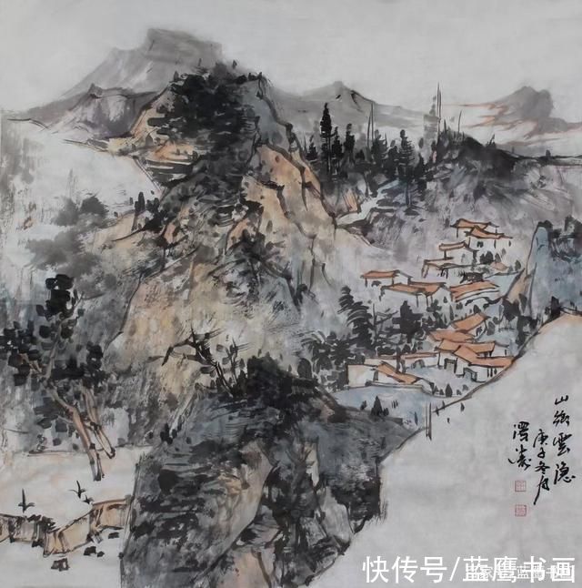 云山|任泽涛斗方作品:云山春韵