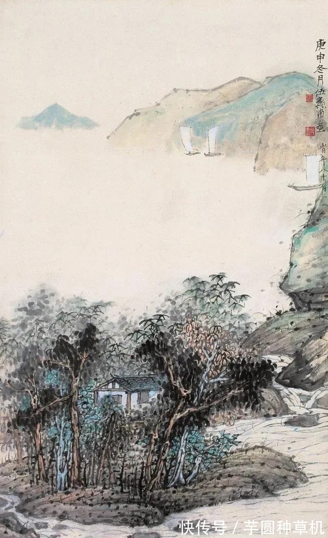 山水画@清润古朴|伍蠡甫山水画