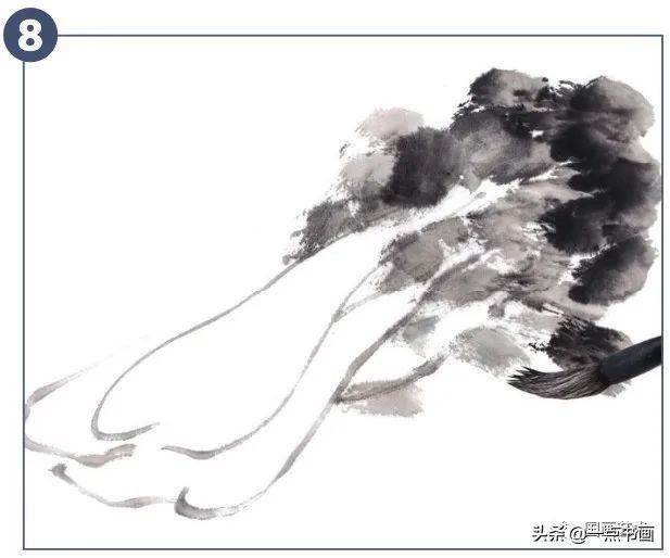 一步一步学画水墨大白菜