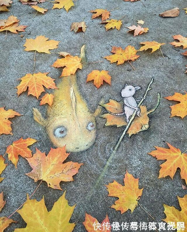 密歇根州!他用粉笔在街边“乱涂乱画”,吸引了百万粉丝,网友:能多来点吗