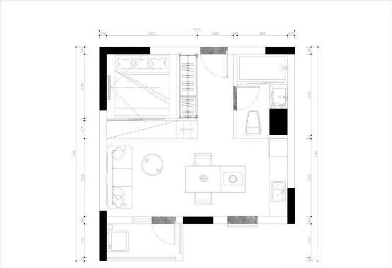 彩虹玻璃|女孩的40㎡小家:玄关布置衣帽间,岛台连接餐桌,一人住真惬意!