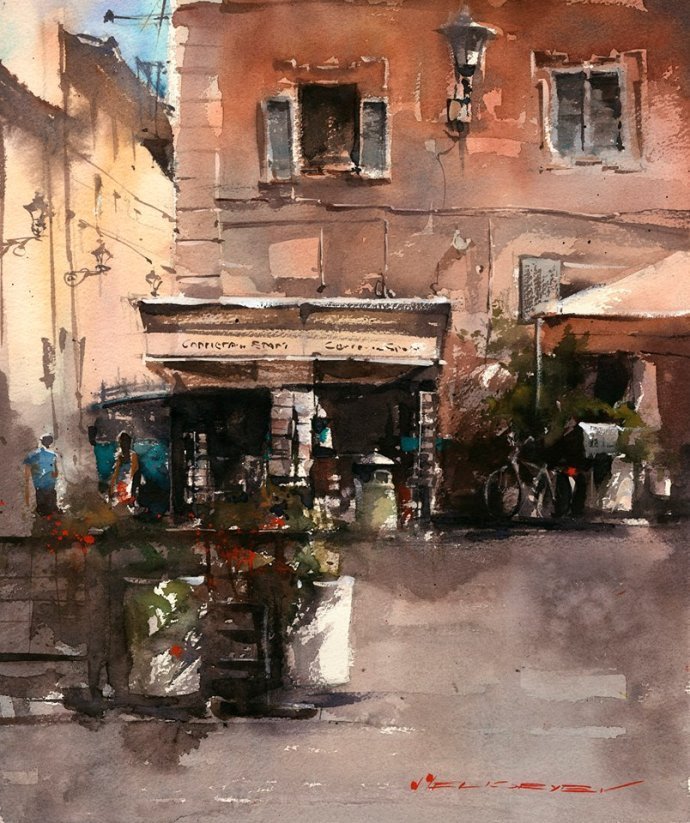 弗拉迪斯拉夫!印象水彩/美国当代艺术家弗拉迪斯拉夫水彩作品