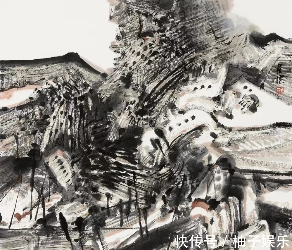 水墨&构成的画面很打眼!霍彪水墨山水画
