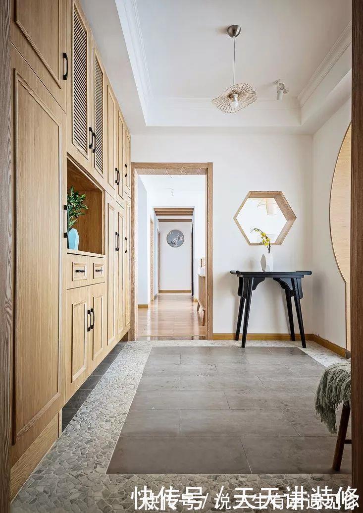 齐家栗子|135平四居室，原木中式风格，文化石电视墙，又增添了些野性美