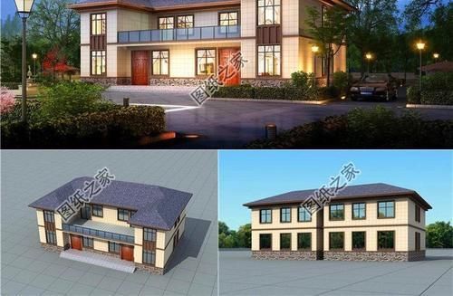 双拼|双拼二层别墅设计图,独立入户门进出,家有兄弟这样建房挺好