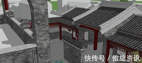 半山腰|喜庆的四合院设计,家里的宅基地小也可以盖,很适合农村