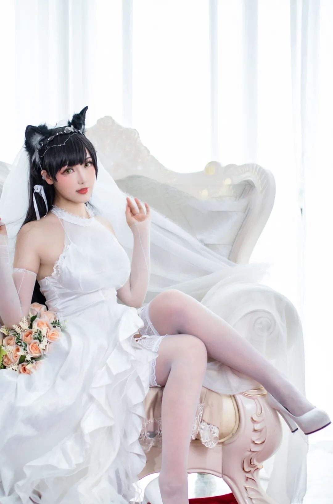 爱宕|cos:碧蓝航线?爱宕白花的誓言cos正片@刺青