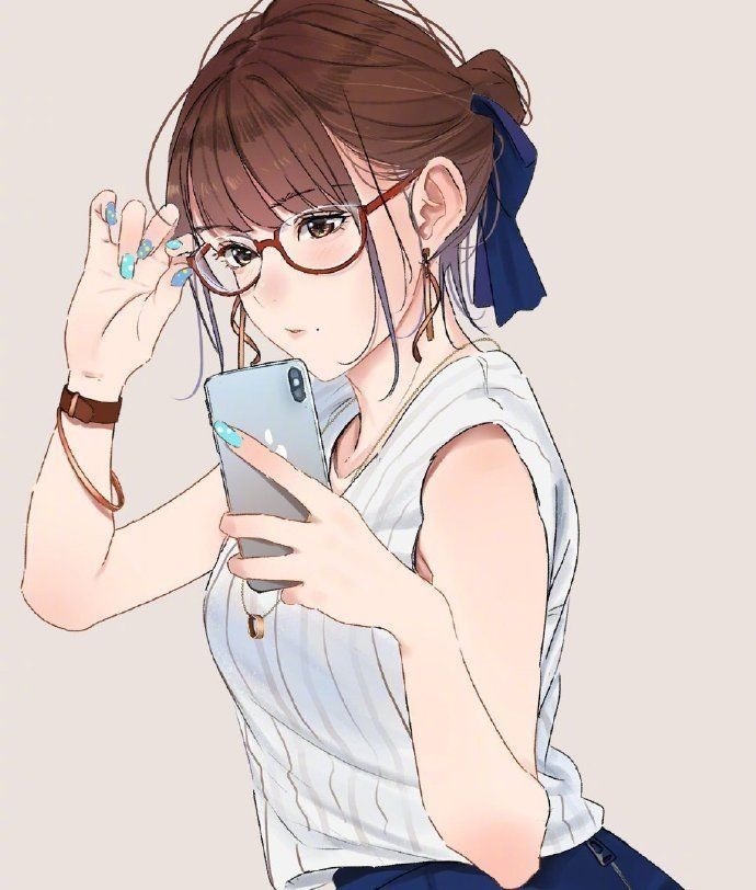 戴上眼镜@总感觉戴上眼镜有一种独特的气质,画师大佬画了一堆这样的妹子