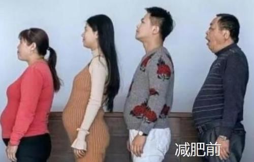 为鼓励产后妈妈，一家四口集体减肥，网友：爷爷是返老还童了吧？