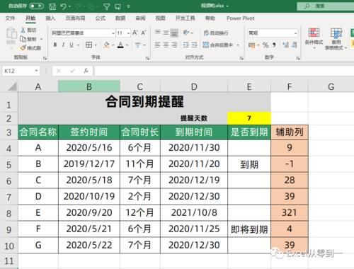 设置|Excel制作合同到期提醒，可自定义提醒天数，老板看了都说好