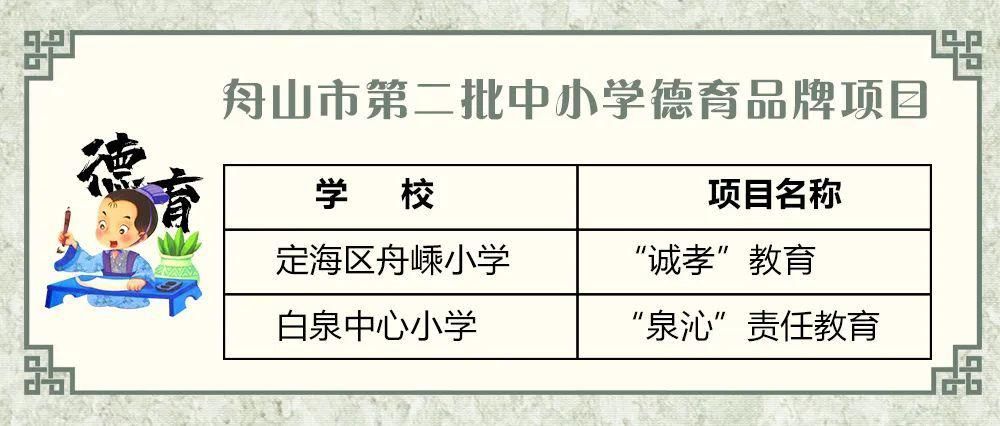 廷佐小学|入选啦！是定海这3所学校！