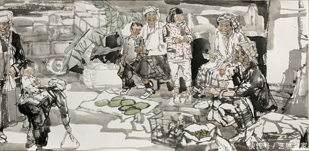  白裤瑶|【艺展中国】孙龙超民族人物手卷作品欣赏