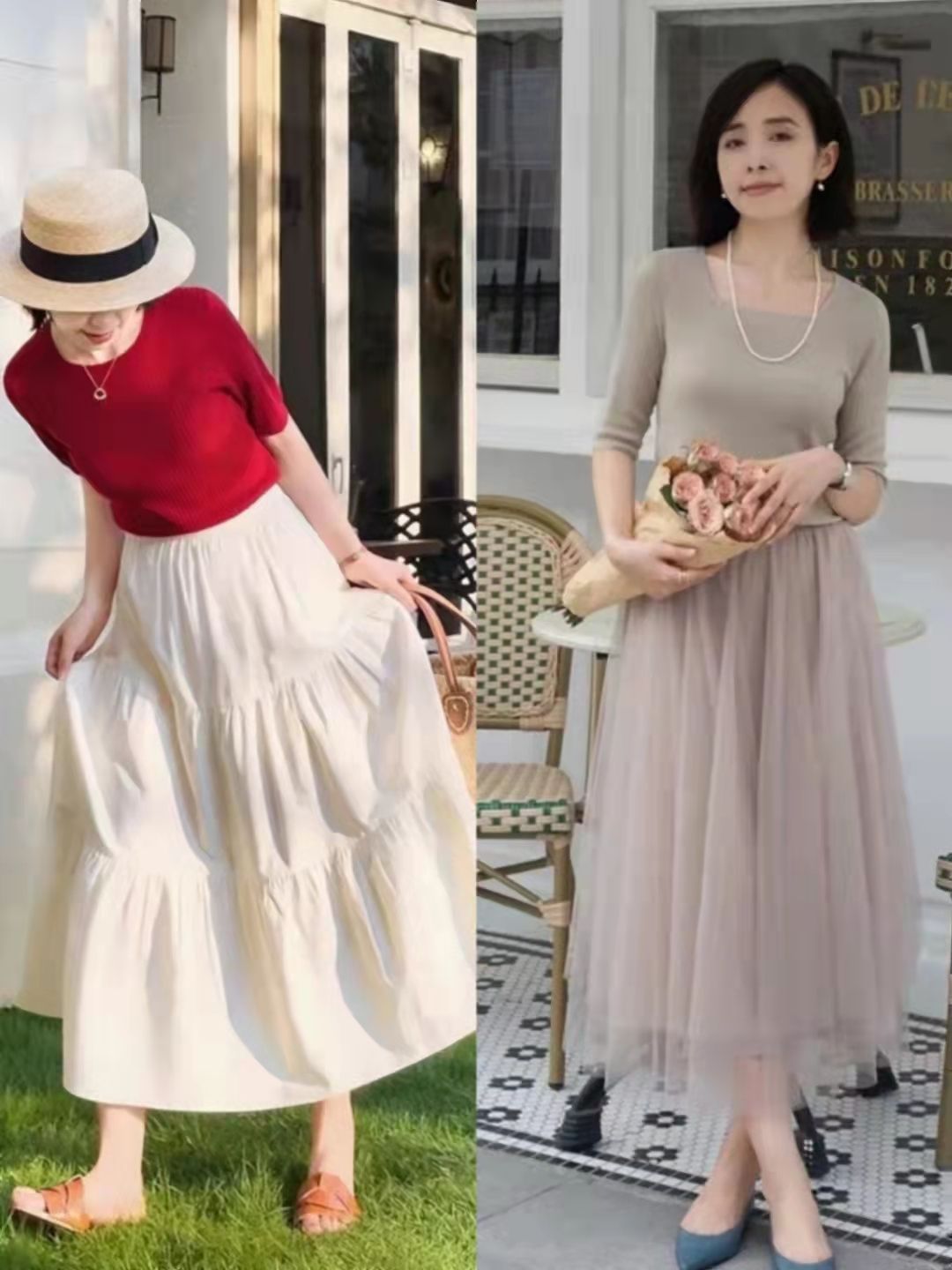 穿搭|女人40岁后别总穿打底裤,学这位博主的裙装穿搭,时髦又有女人味