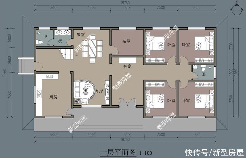 户型|农村别墅不是越高越好，分享10套一层户型图纸，父母看了一定喜欢