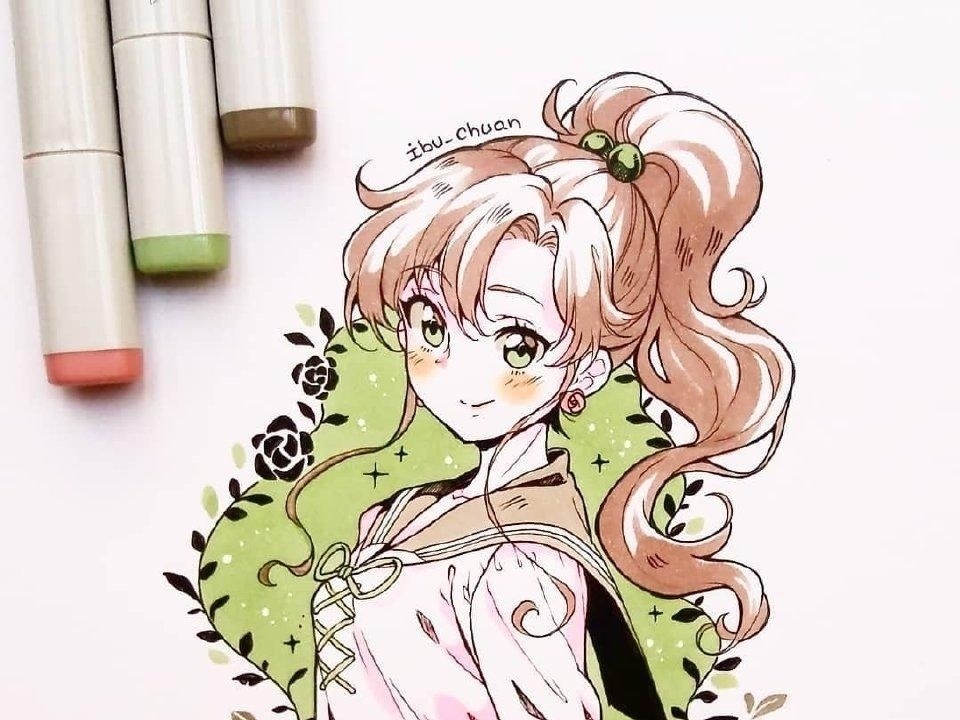 我妻善逸|马克笔绘制动漫角色,效果堪比电脑绘制,颜色清晰清淡