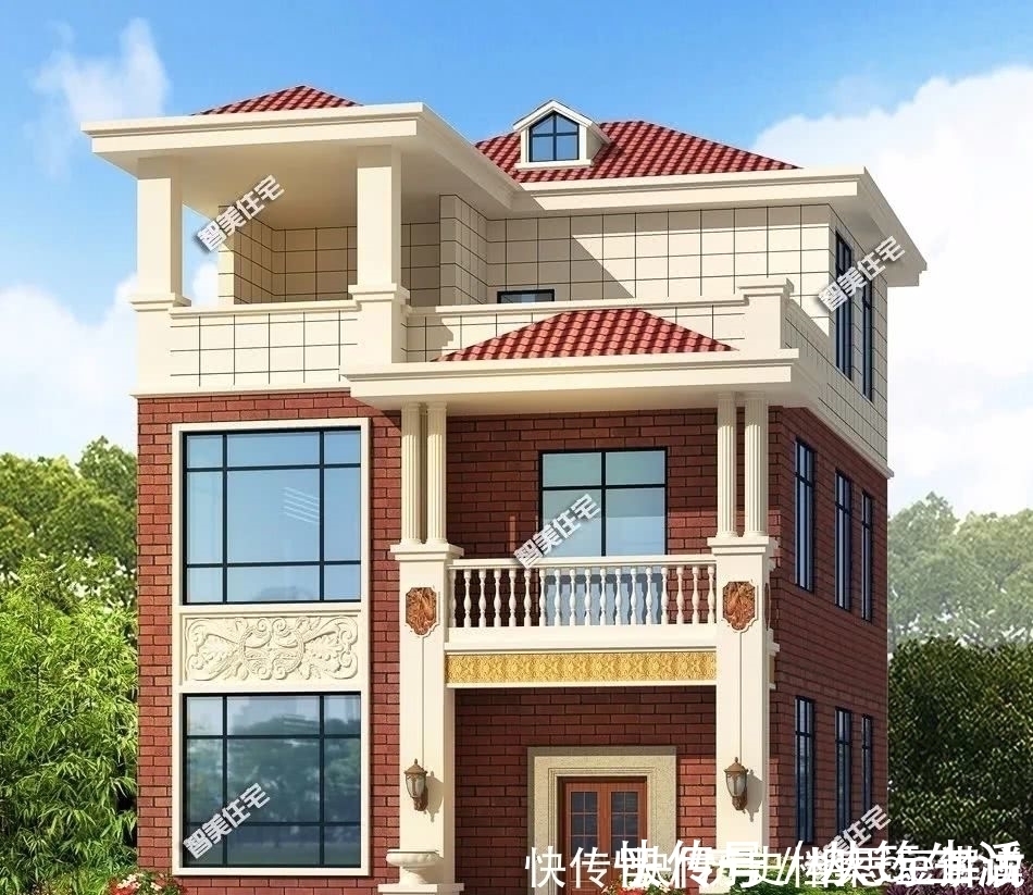 农村|小面宽设计的两栋农村别墅,第一栋仿古设计,第二栋带堂屋