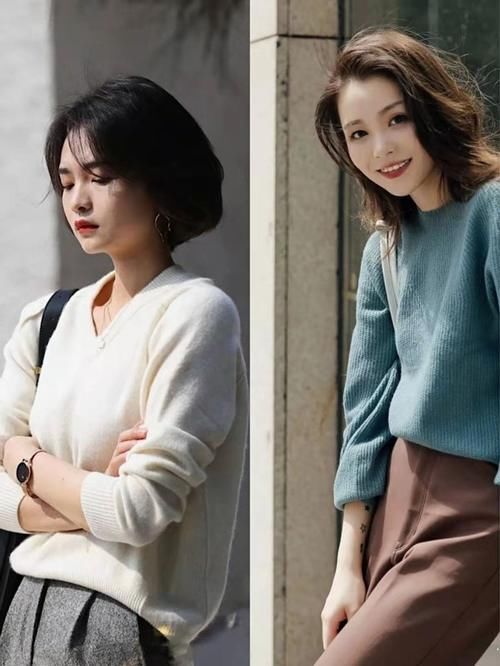 毛衣＋九分裤，适合早春的穿搭，时髦精最爱