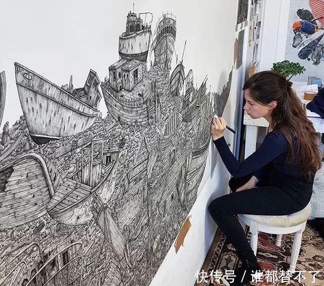 针管$全球最抠女画家，用一支2元针管笔惊艳世界，连英国皇室都惊叹