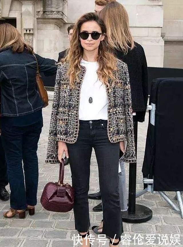 裙子|最近火了一种穿法叫:“小香风外套+裙子”,时髦高级还显瘦