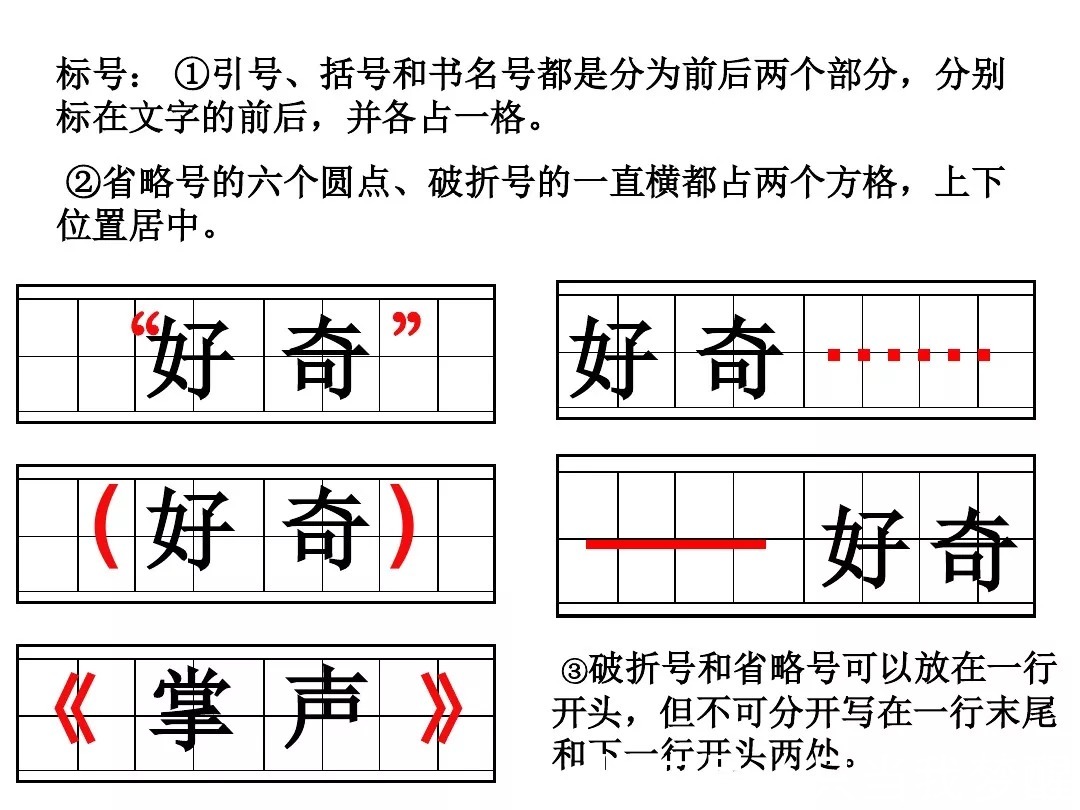 一个字#标点符号的正确书写格式(附图文展示)