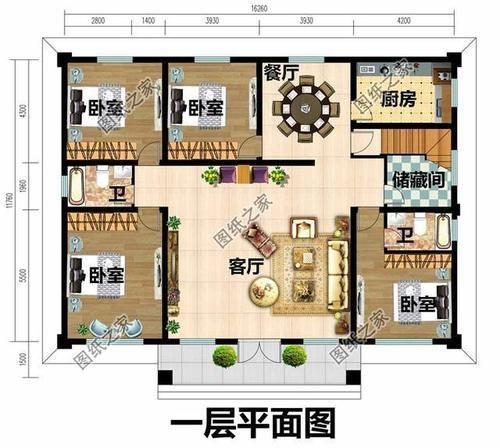 卧室|五开间二层自建房布局图，看了谁还在城里买房啊
