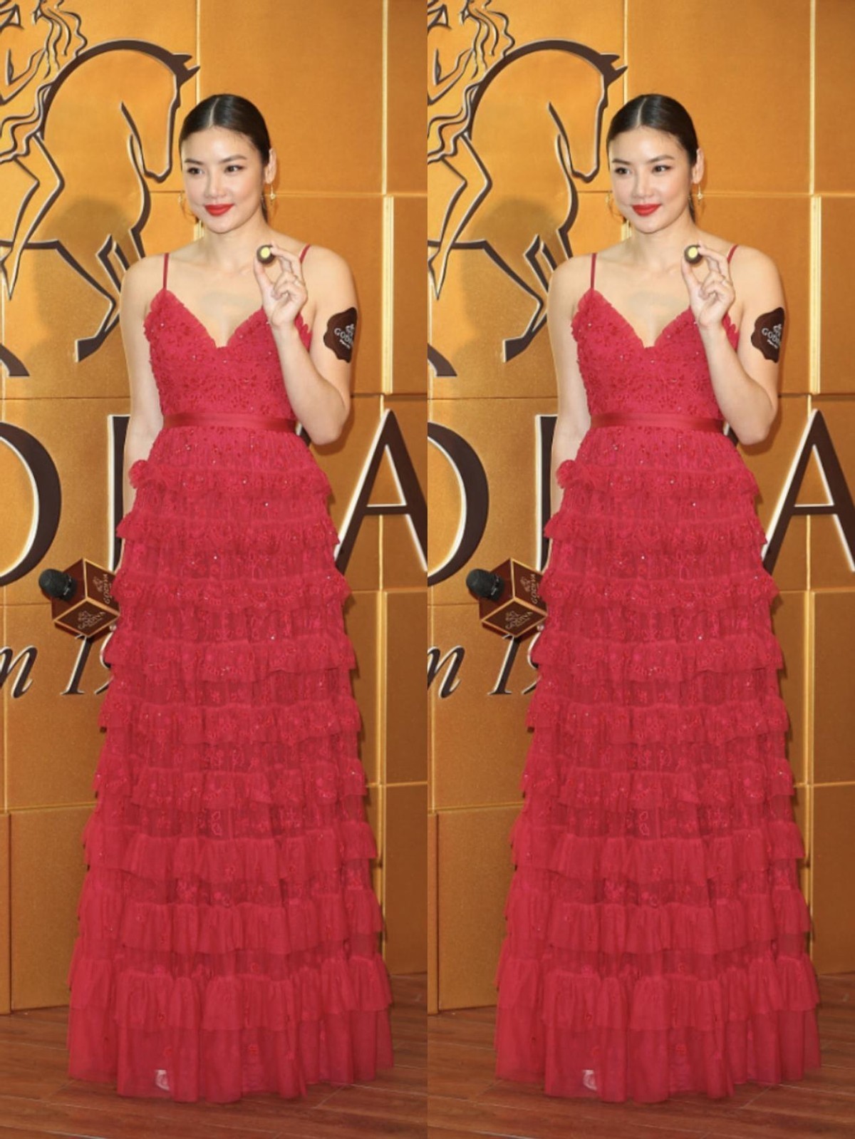 乐基儿|自信的女人也很美, 乐基儿虽然骨架有点大, 但穿露肩裙照样有气质