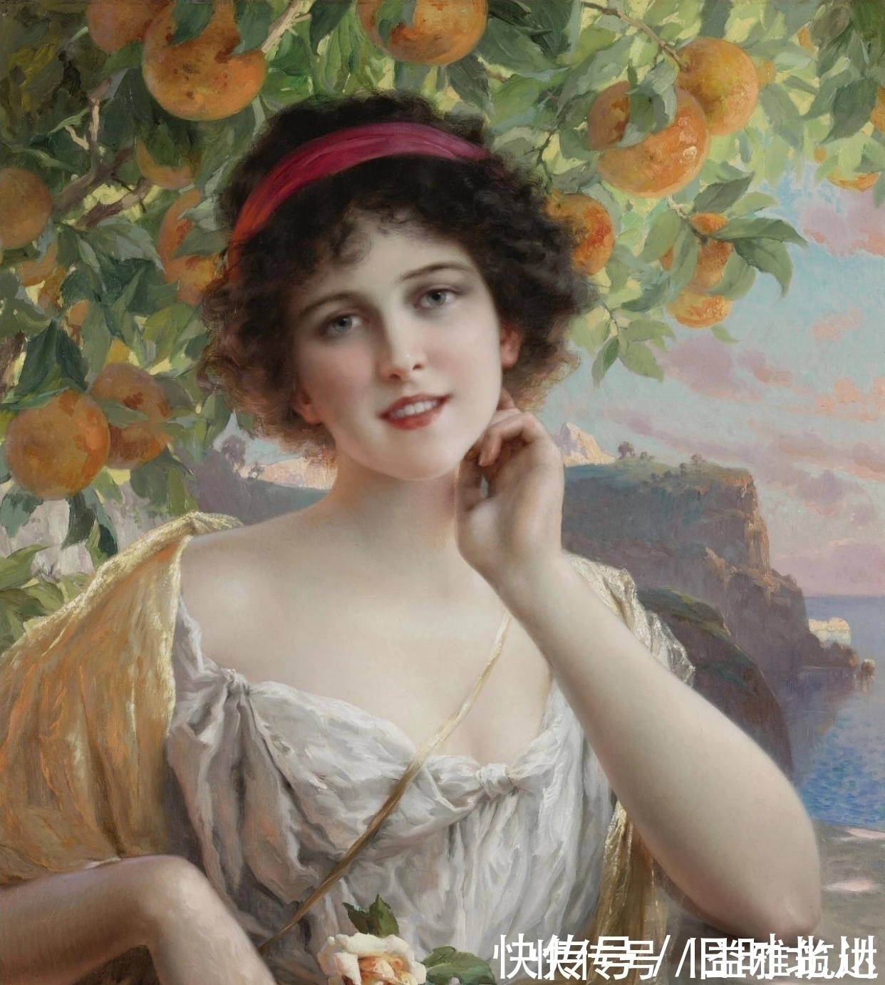 女子&不愧是学院派代表画家,画中的女子如此可爱动人