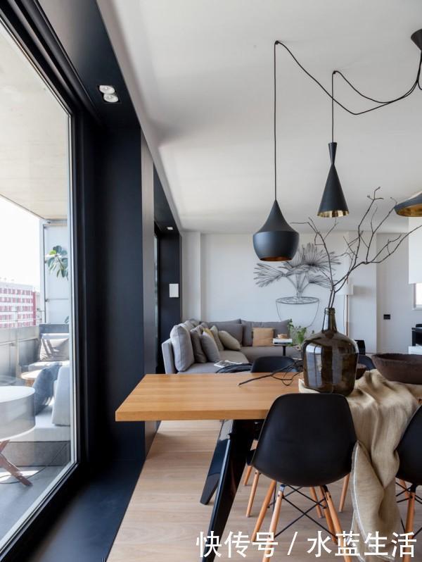 餐厅|我要有钱也买横厅户型,沙发不靠墙,餐厨一字排开,越看越高级