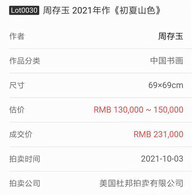 工艺美术$画家周存玉——美国杜邦（新加坡站）拍卖成交