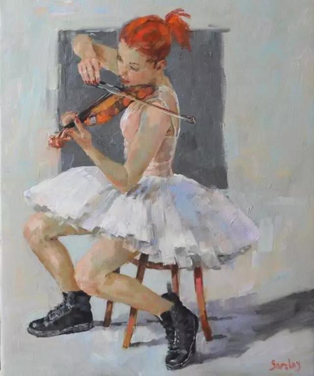 油画#身体张力的展现,英国画家穆里尔·巴克莱的油画作品