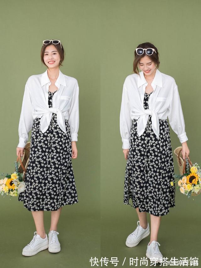 针织衫|碎花裙怎么穿才不土气？掌握这3个要点，清新减龄特有女人味