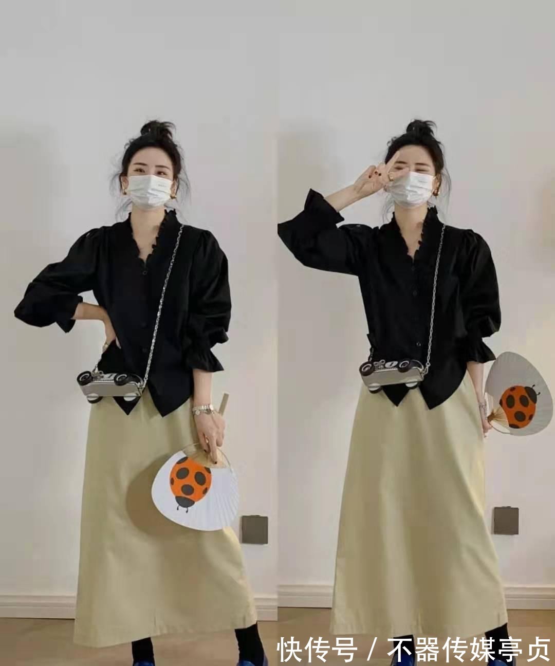 毛衣|杏色半身裙搭配什么上衣才好看