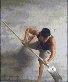 |搞笑GIF图:我特别服那些喜欢健身的达人,就喜欢挑战牛顿定理