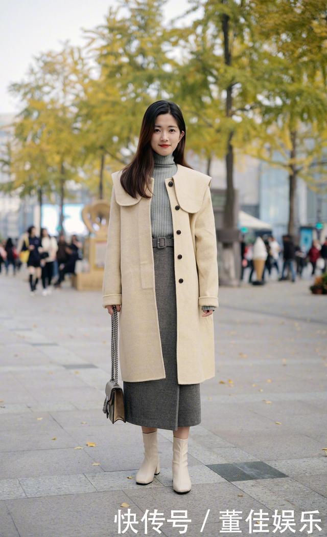 女人再懒,穿大衣也别配直筒裤,学下面潮人这样来穿,时髦又显瘦