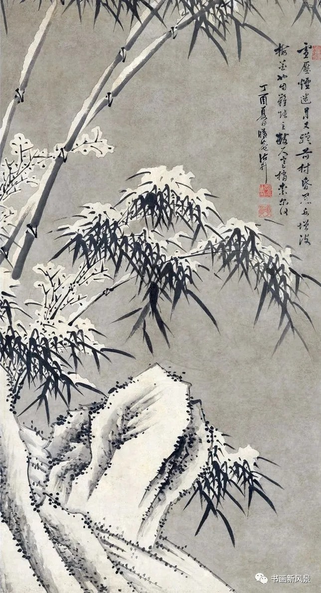 竹石!煮雪烹茶,听雪敲竹