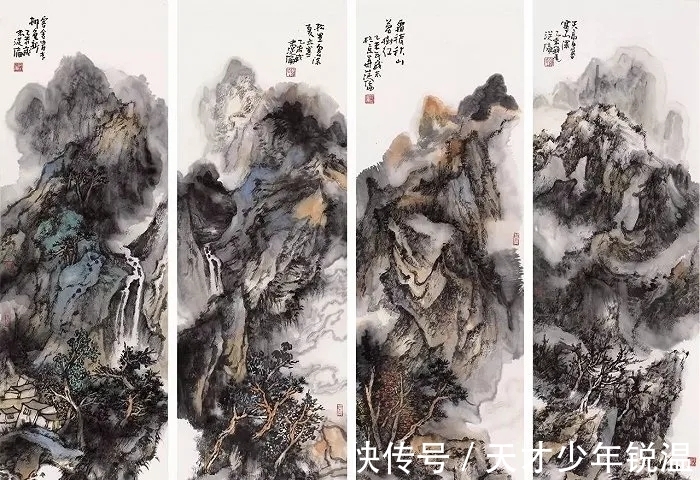 水墨#融会贯通|薛从伦水墨山水画