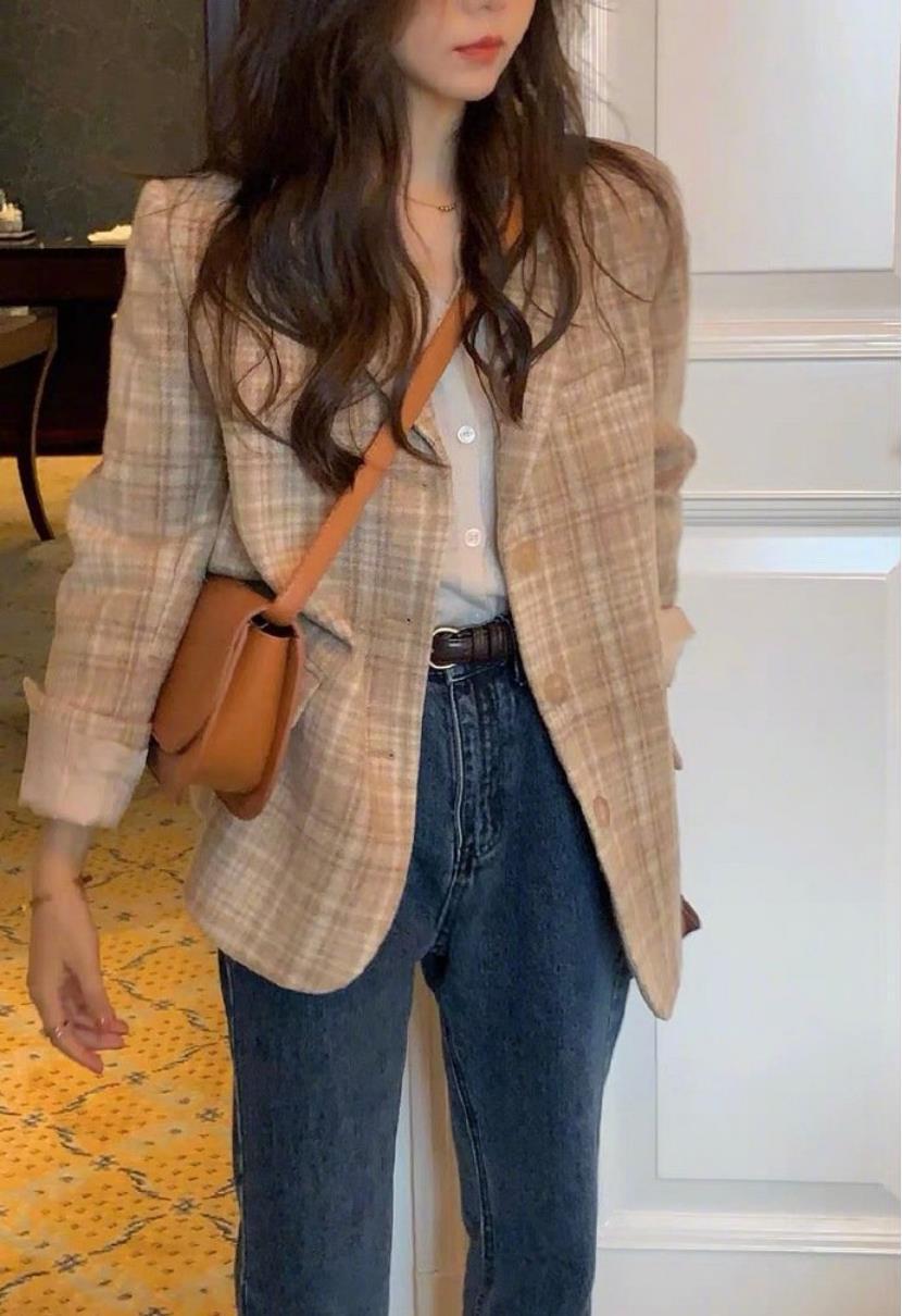 t恤|秋冬纯色西装的穿搭未免老气!格纹西装才是正统,尽显帅气风格