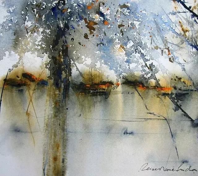 东方$富有诗意的水彩,带着东方水墨的质感,果真是妙啊