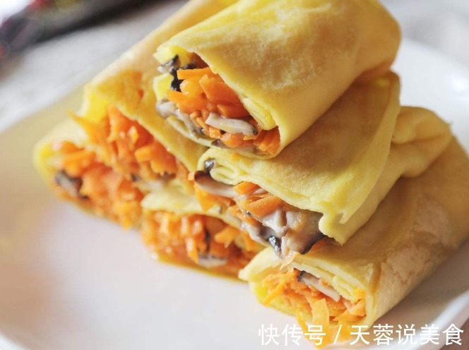 早餐换个吃法吧，鸡蛋+蔬菜，做出美味鸡蛋卷 ，孩子馋的流口水