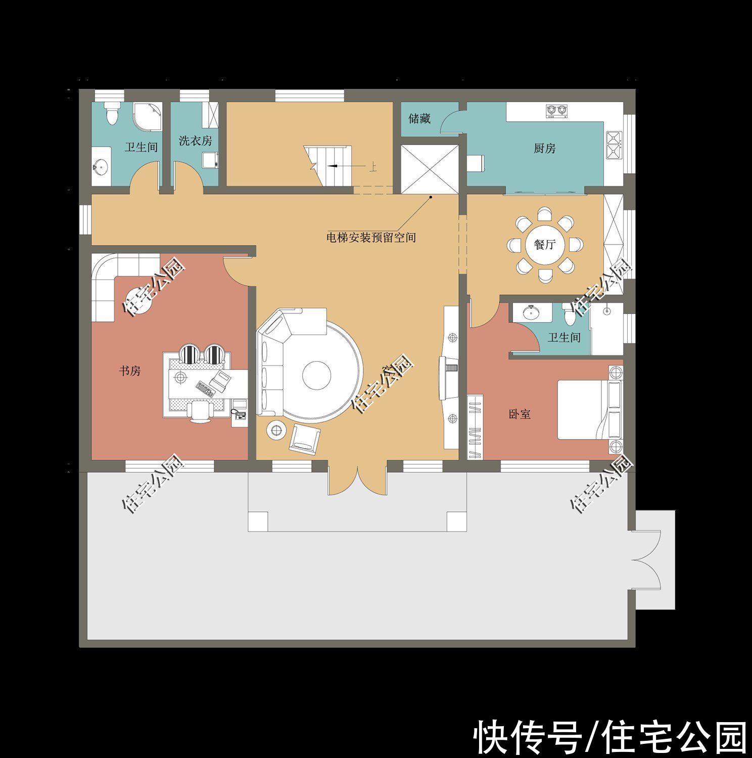 洗衣房|农村9月底盖房，选这套户型保证漂亮，40多万的造价谁都盖得起