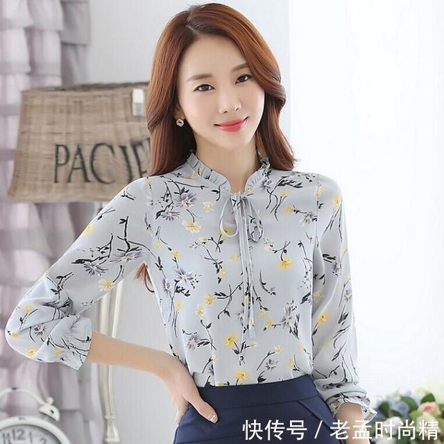 小清新|春季碎花雪纺衫,收腰显瘦,尽显女神气质