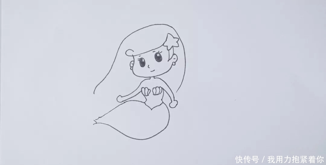 简笔画|简笔画:美人鱼,五分钟学会,卡通人物