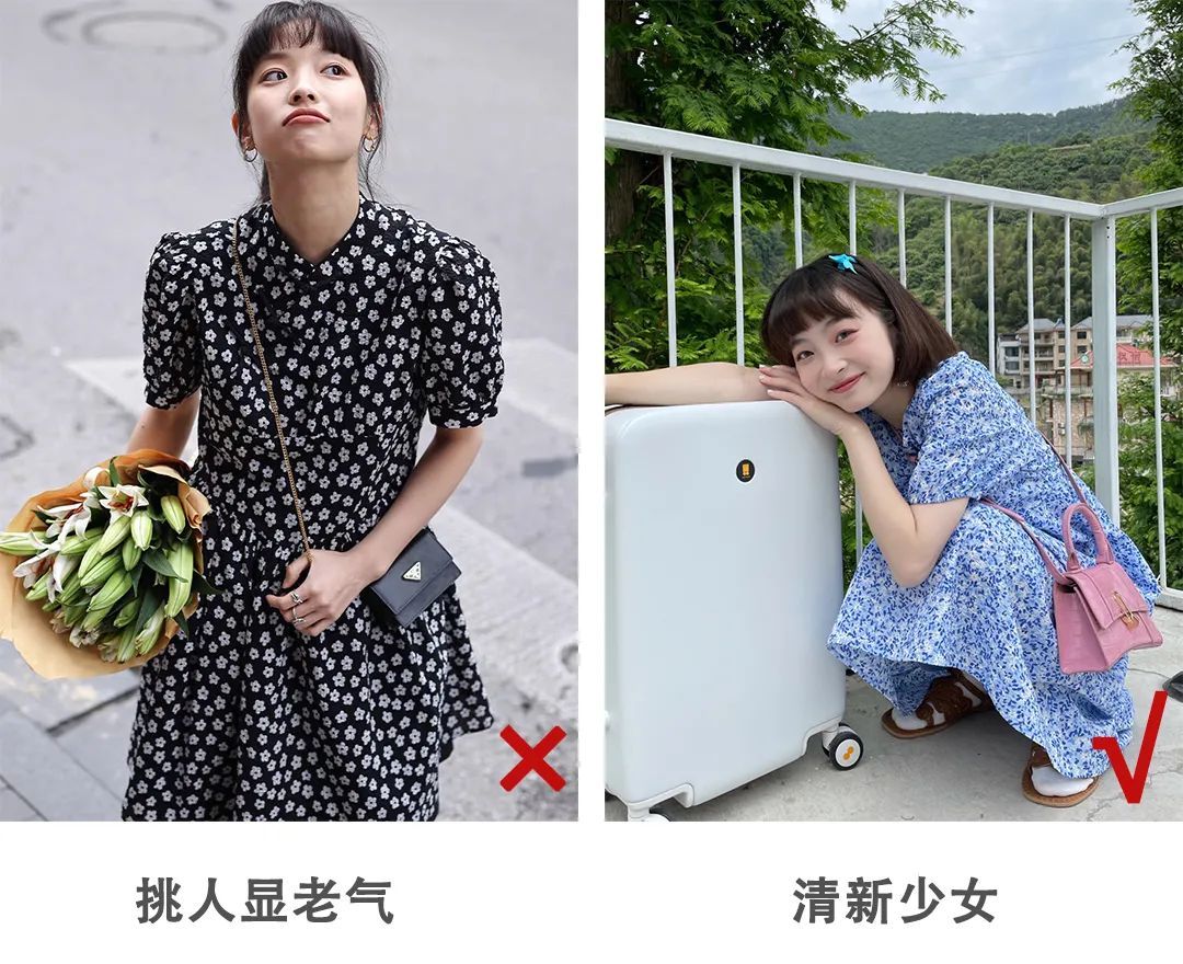 夏梦|忘了高跟鞋吧！小个子穿连衣裙配平底鞋，气质又好看