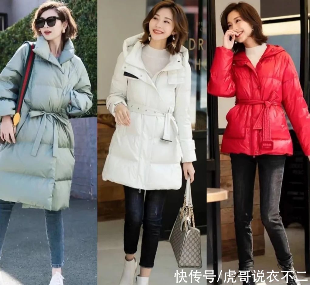穿羽绒服别再搭打底裤了，这几种日系搭法超优雅，适合40岁女人