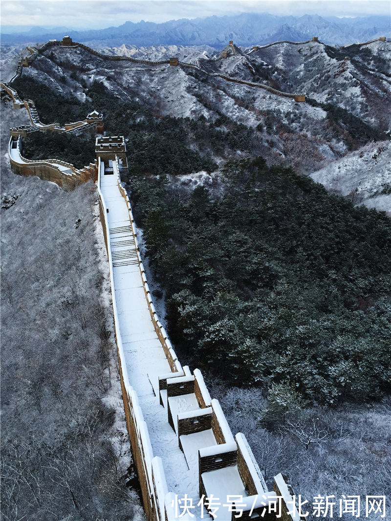 河北滦平县金山岭长|河北滦平：雪后长城更壮美