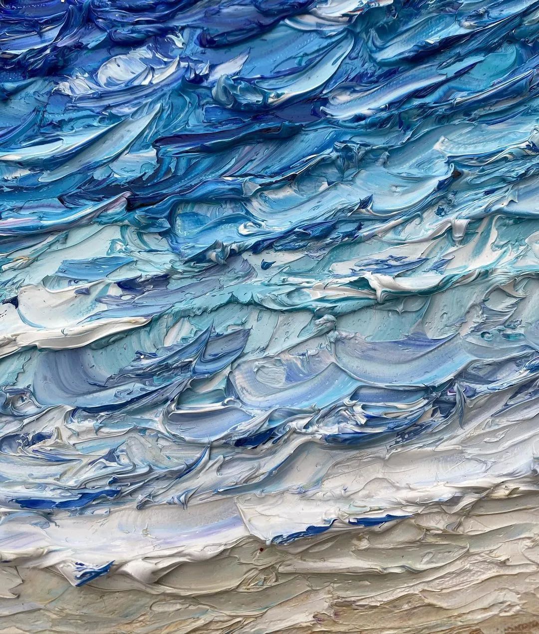 夏威夷$从没学过美术的她,用简单粗暴技法画画,让她成为了百万富豪